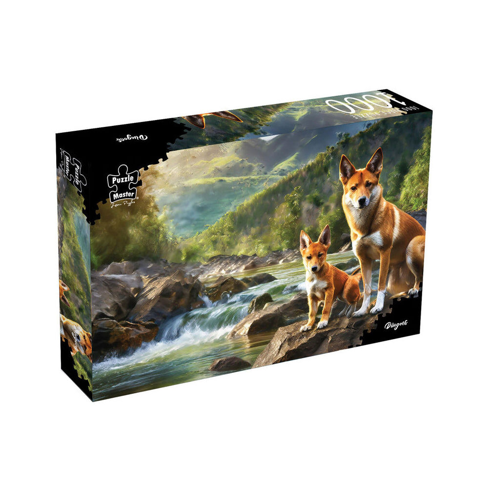 1000pc Puzzlemaster Jigsaw Puzzle Dingoes Australian Wildlife w/River 12y+