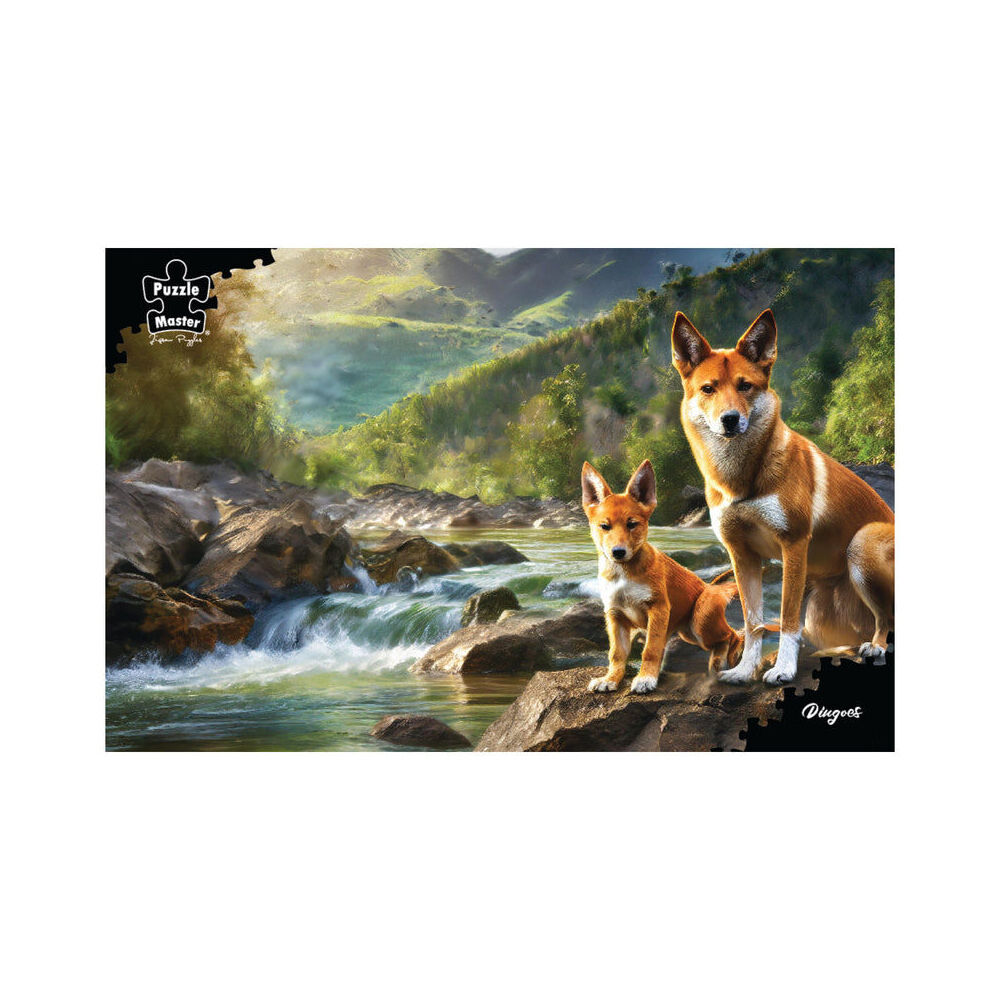 1000pc Puzzlemaster Jigsaw Puzzle Dingoes Australian Wildlife w/River 12y+