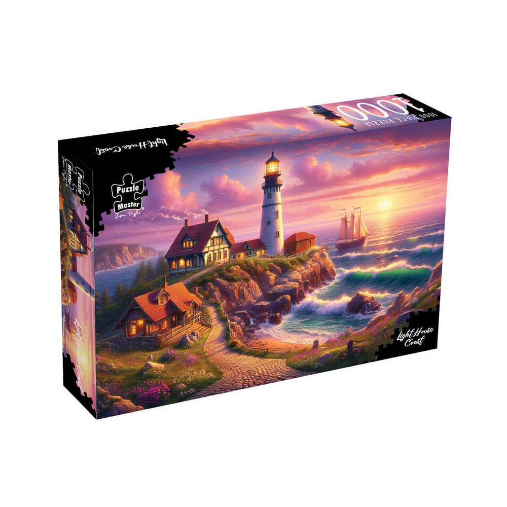 1000pc Puzzlemaster Jigsaw Puzzle Lighthouse Coast Coastal Sunset 12y+
