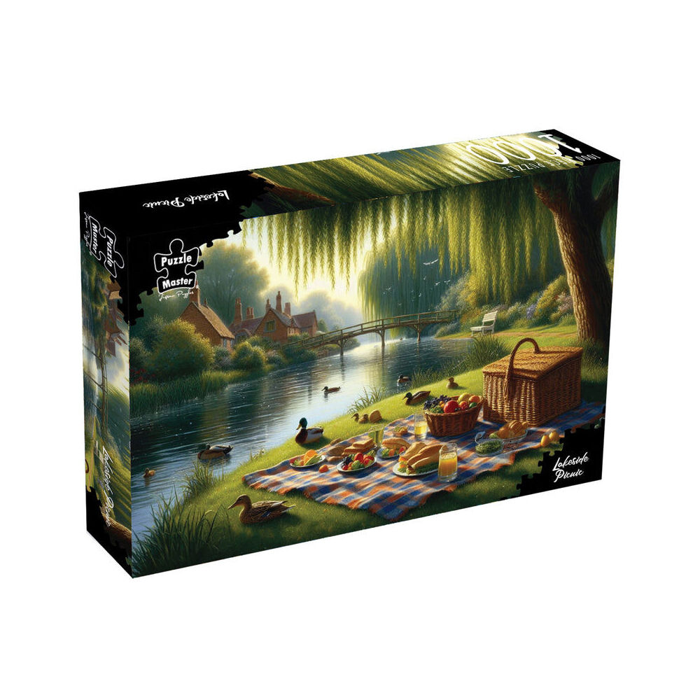 1000pc Puzzlemaster Jigsaw Puzzle Lakeside Picnic Scenic Countryside 12y+