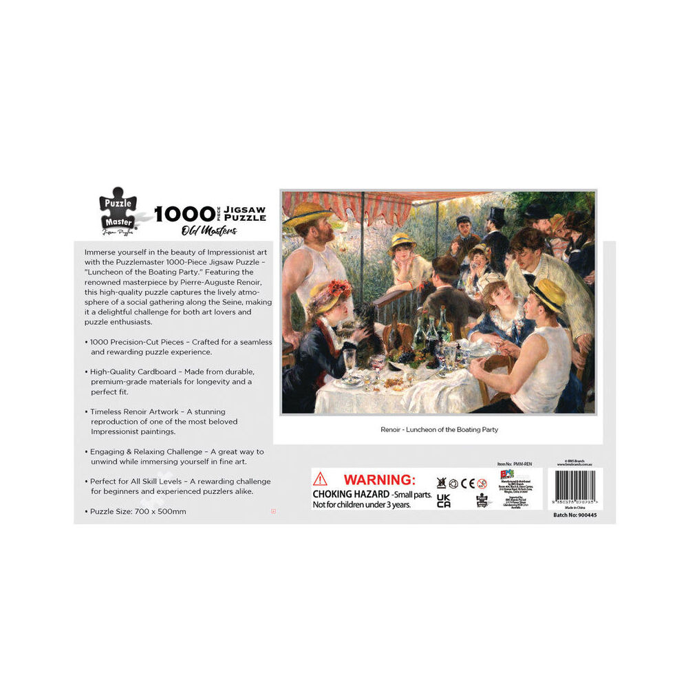 1000pc Puzzlemaster Jigsaw Puzzle Renoir Luncheon Of The Boating Party 12y+
