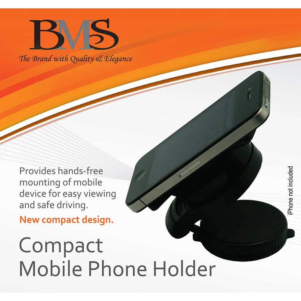 BMS Gifts Compact Mobile Phone Holder Suction Mount w/360 Degree Rotation