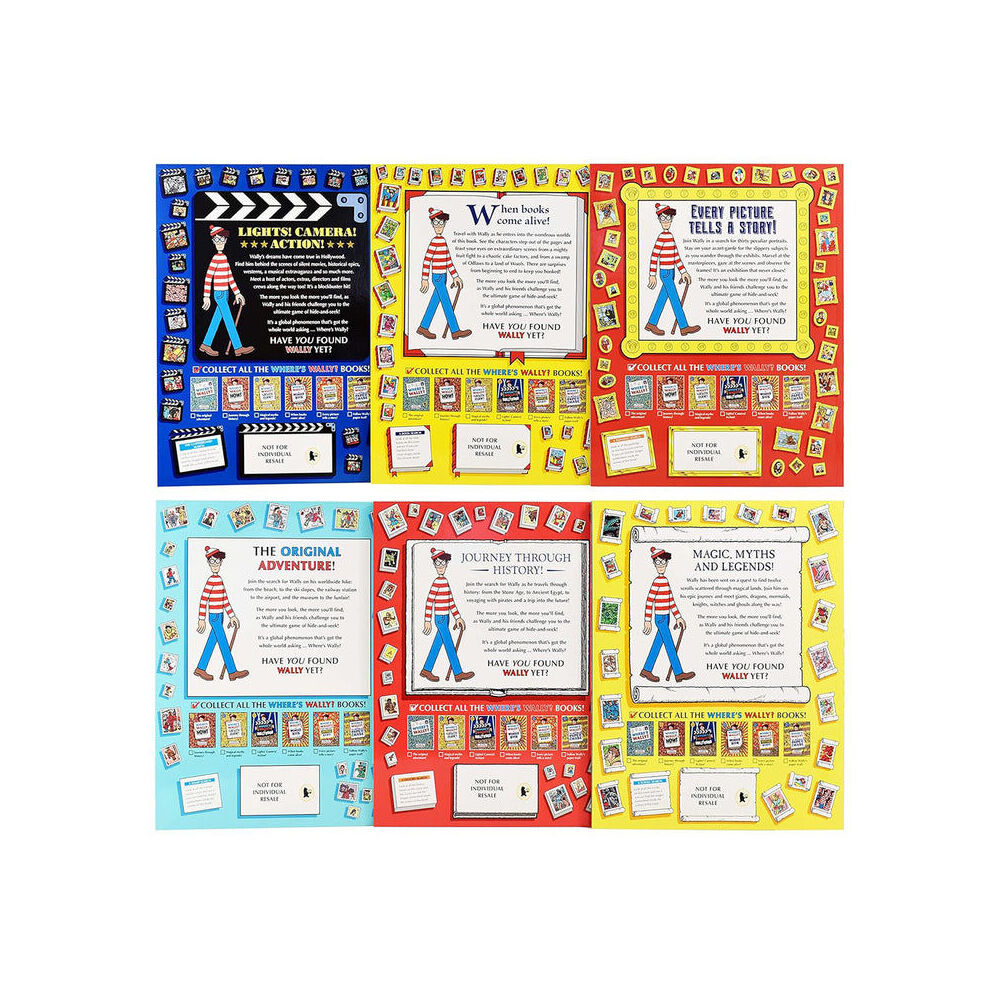 Where's Wally The Super Six! Six Paperback Book Box Set Martin Handford