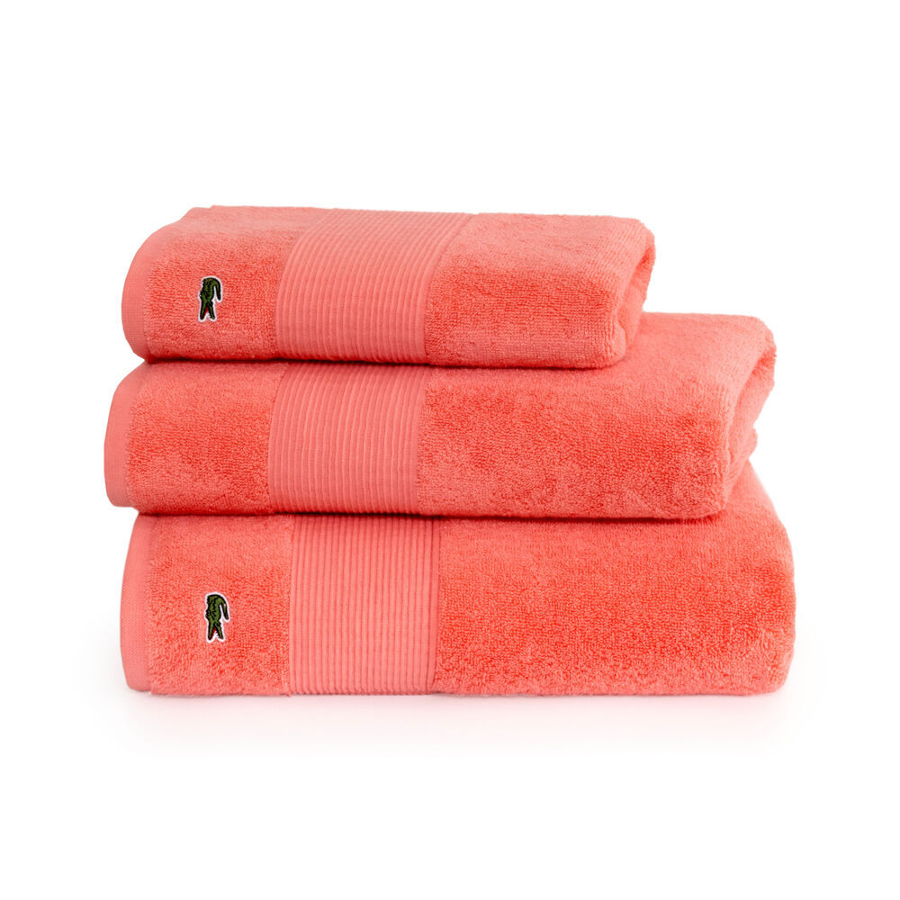 Lacoste L Lecroco Bath Mat Absorbent 100% Cotton 600gsm 50x70cm Red