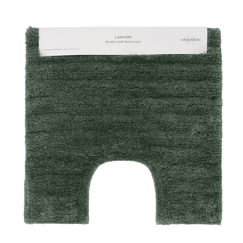 2PK Algodon Polyester Lawson Plush Contoured Bath Runner Soft Mat Thyme 50x50cm