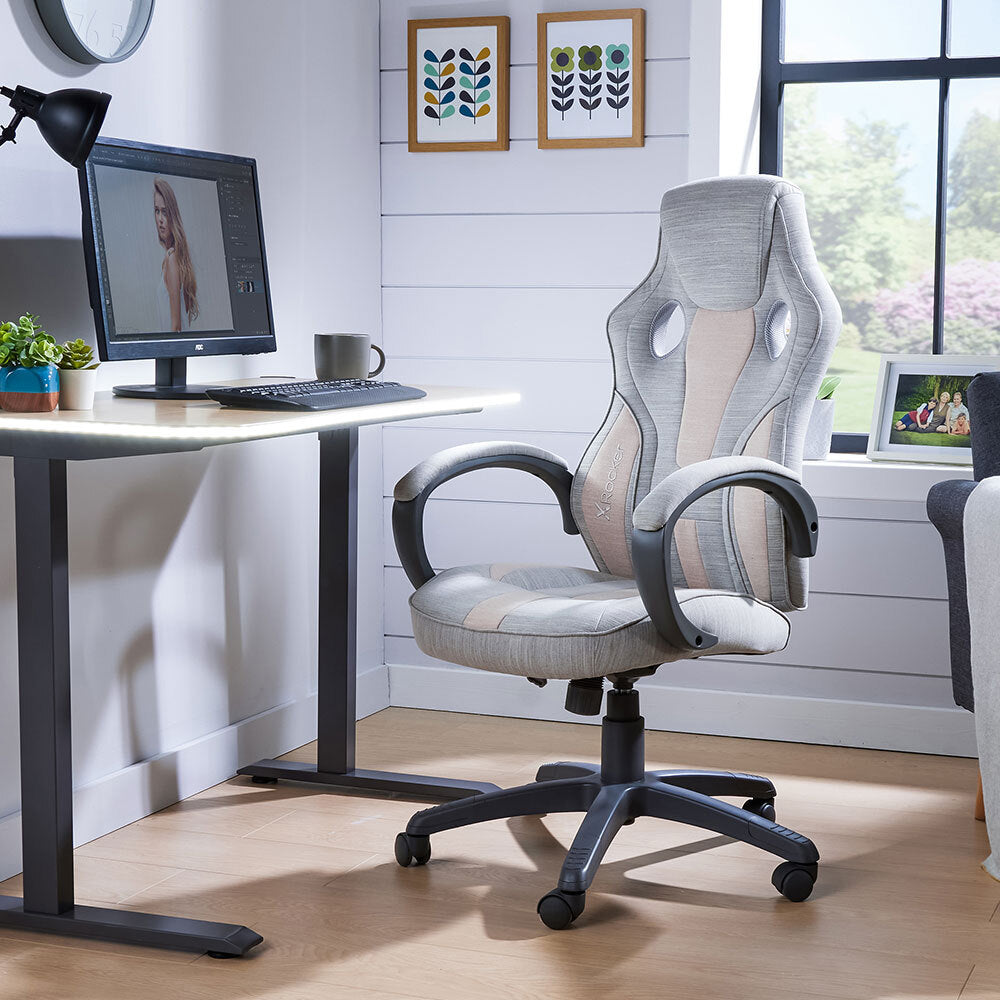 X Rocker Maverick Erganomic Junior Office Gaming Chair - Powder / Grey