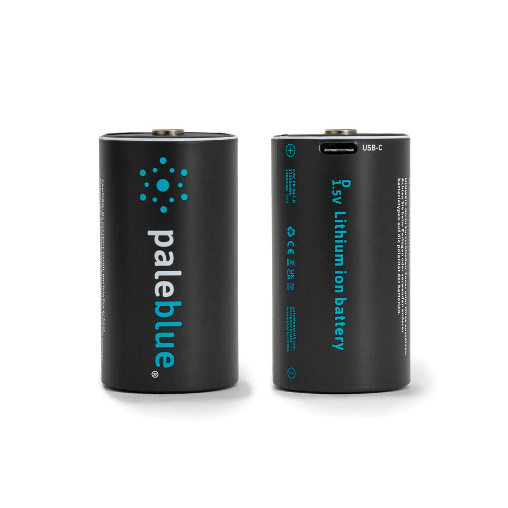 4pc Paleblue Fast Charging C/D USB Rechargeable Smart Batteries