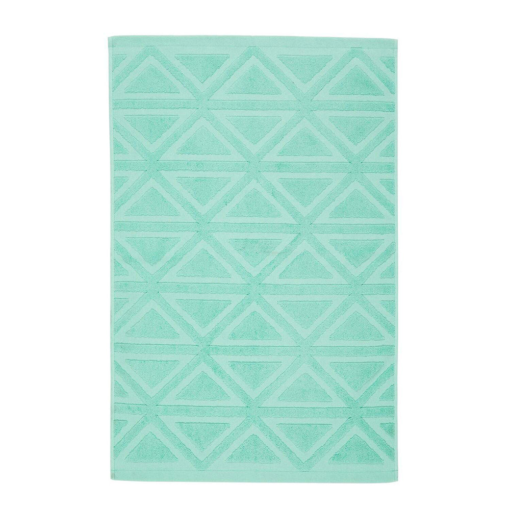 6PK Kas Australia Mason Cotton Bath Mat Bathroom Decor 50x80cm - Aqua