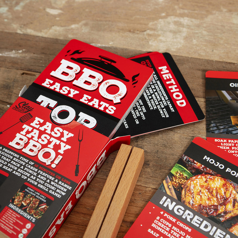 2PK Boxer Gifts Easy Eats BBQ Recipe Cards Home/Kitchen Cooking