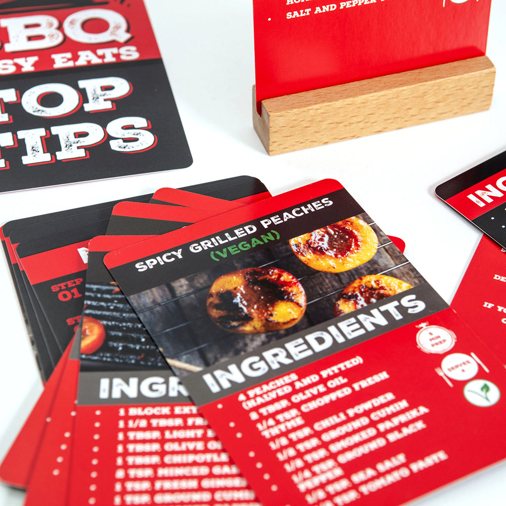 2PK Boxer Gifts Easy Eats BBQ Recipe Cards Home/Kitchen Cooking