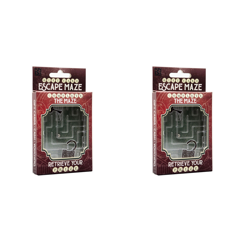 2PK Boxer Gifts Gift Card Escape Maze Puzzle Game 15x8cm - Clear 10y+