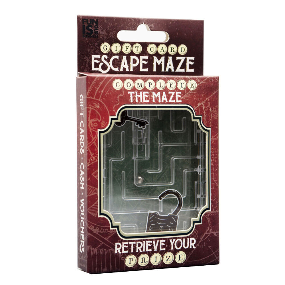 2PK Boxer Gifts Gift Card Escape Maze Puzzle Game 15x8cm - Clear 10y+