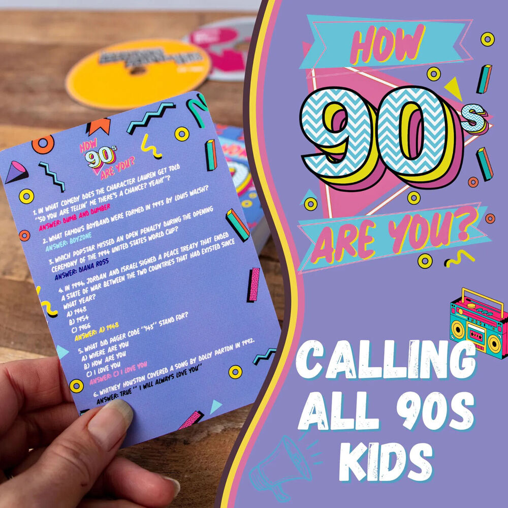 Boxer Gifts How 90's Are You  Trivia Card Game 15x9cm - Purple 4y+