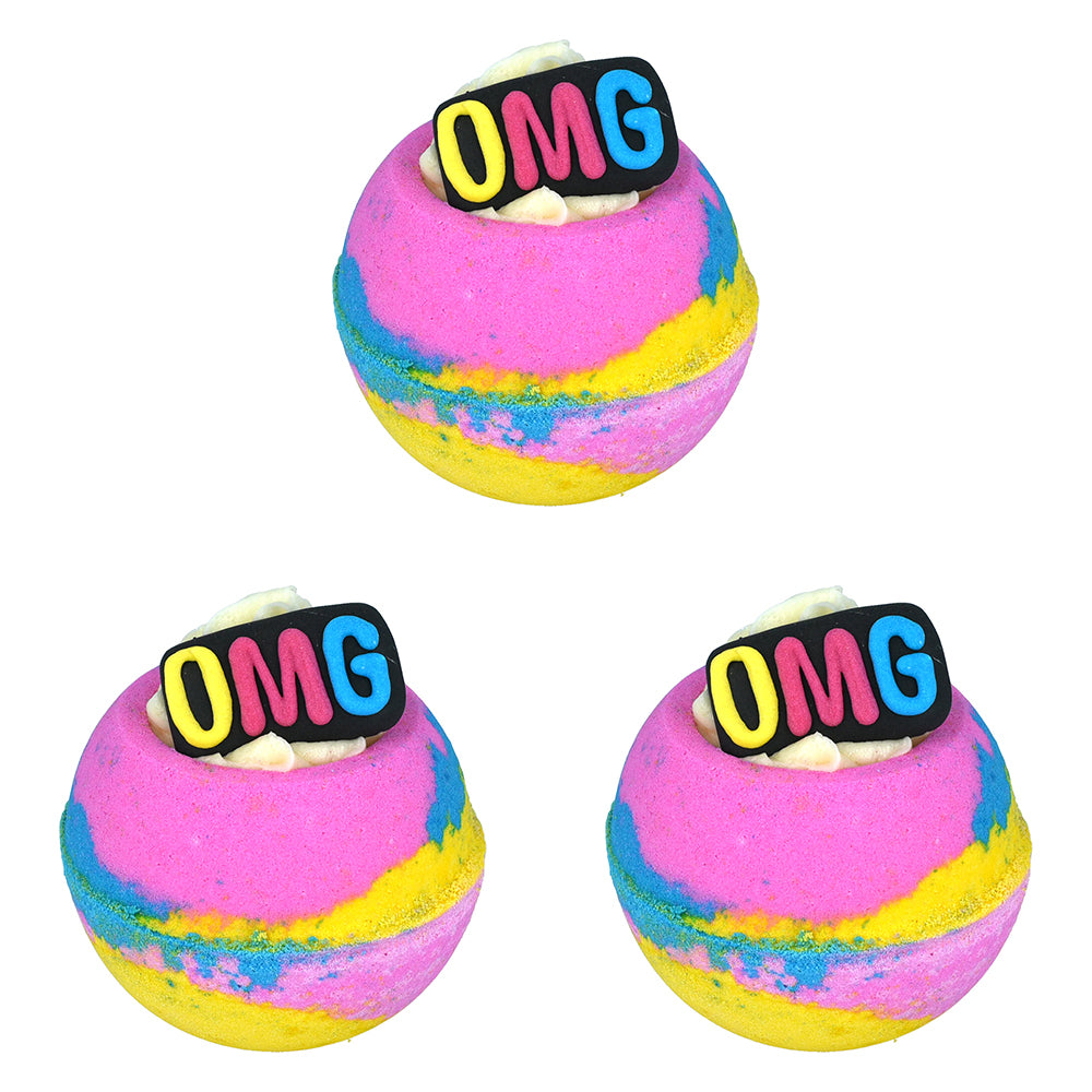 3PK Bomb Cosmetics Bath Blaster Fizzer/Bathbomb Soap - OMG
