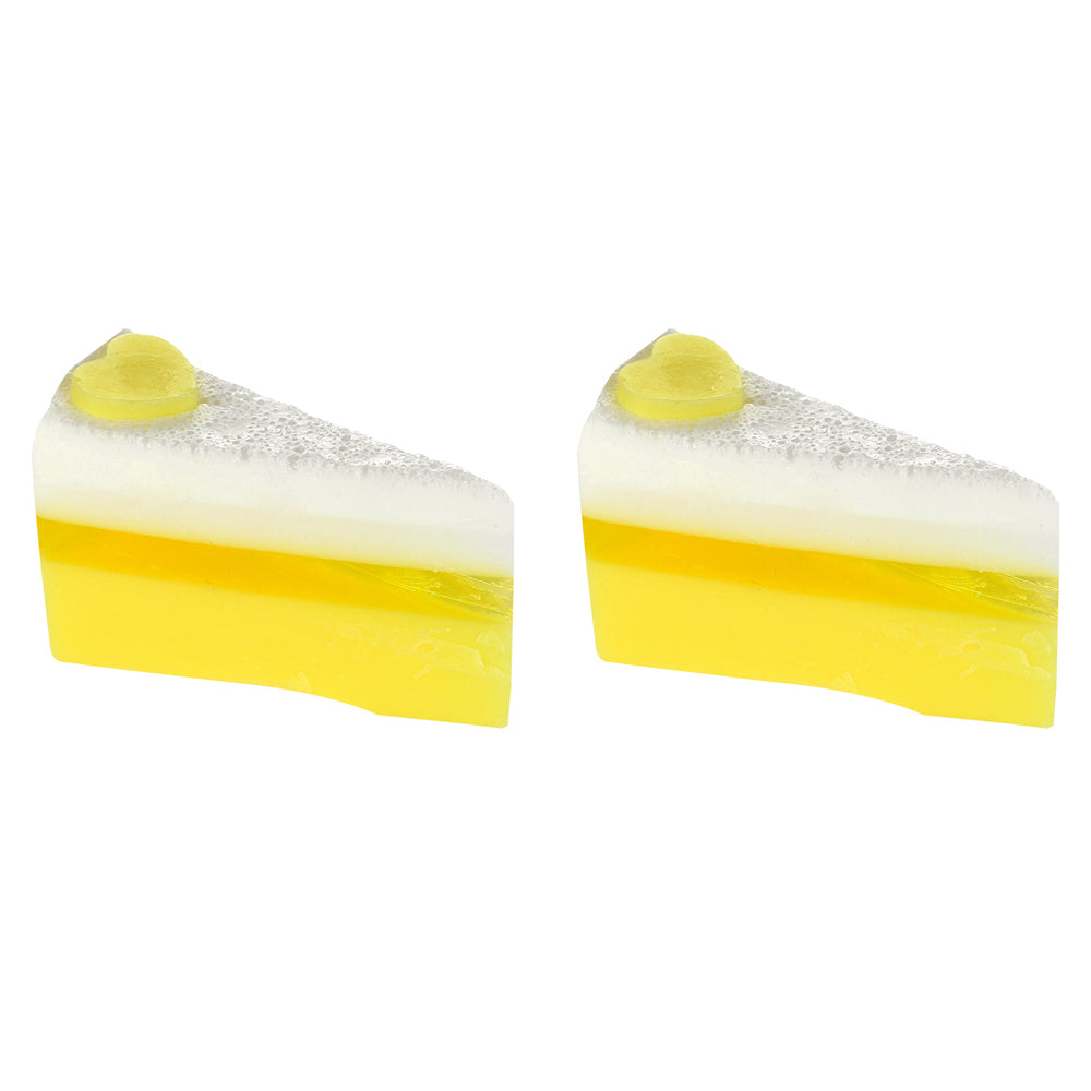 2PK Bomb Cosmetics Lemon Meringue Delight Soap Cake Slice