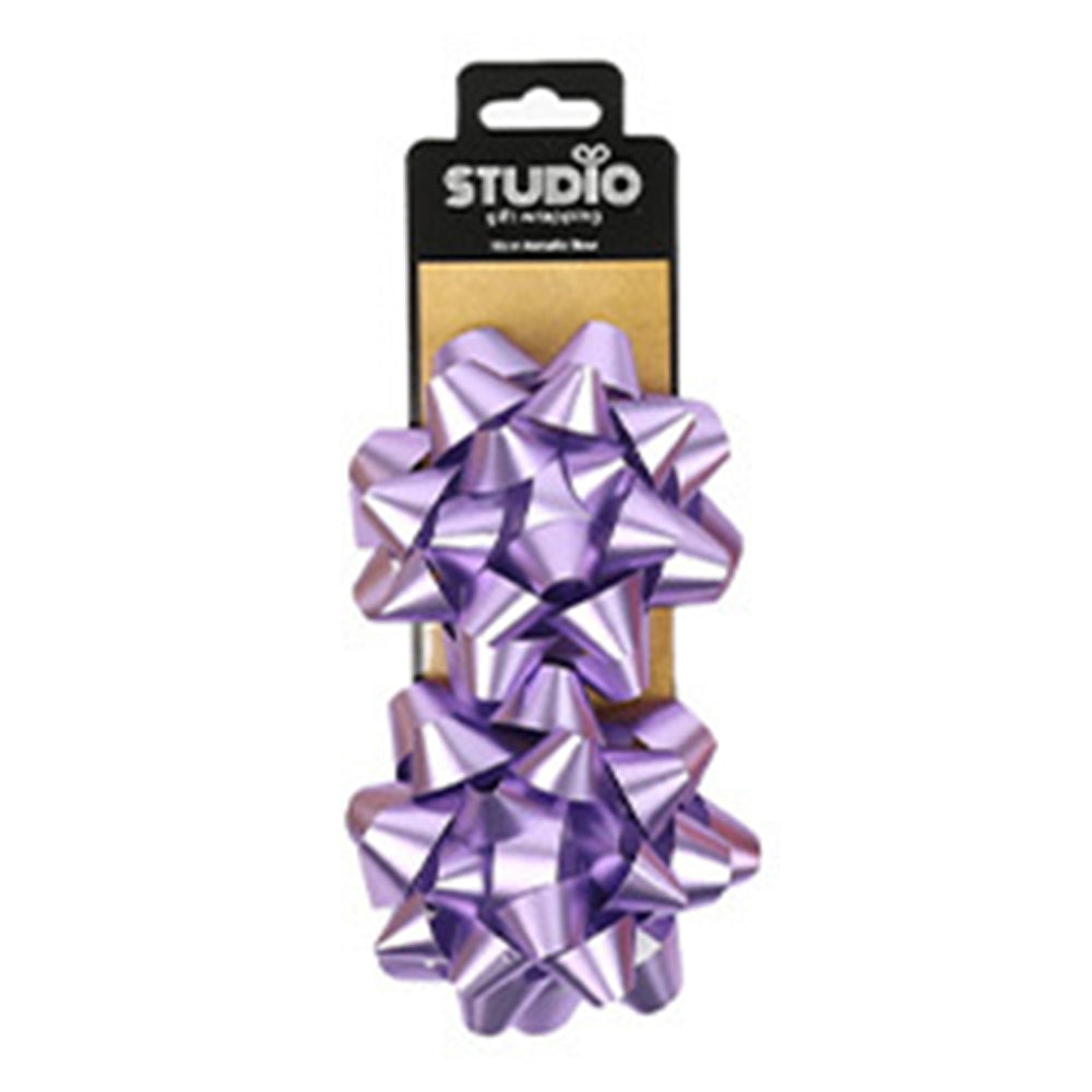 12x 2pc Studio Gift Wrapping 10cm Metallic Matt Bow Home Party Decor Asstd
