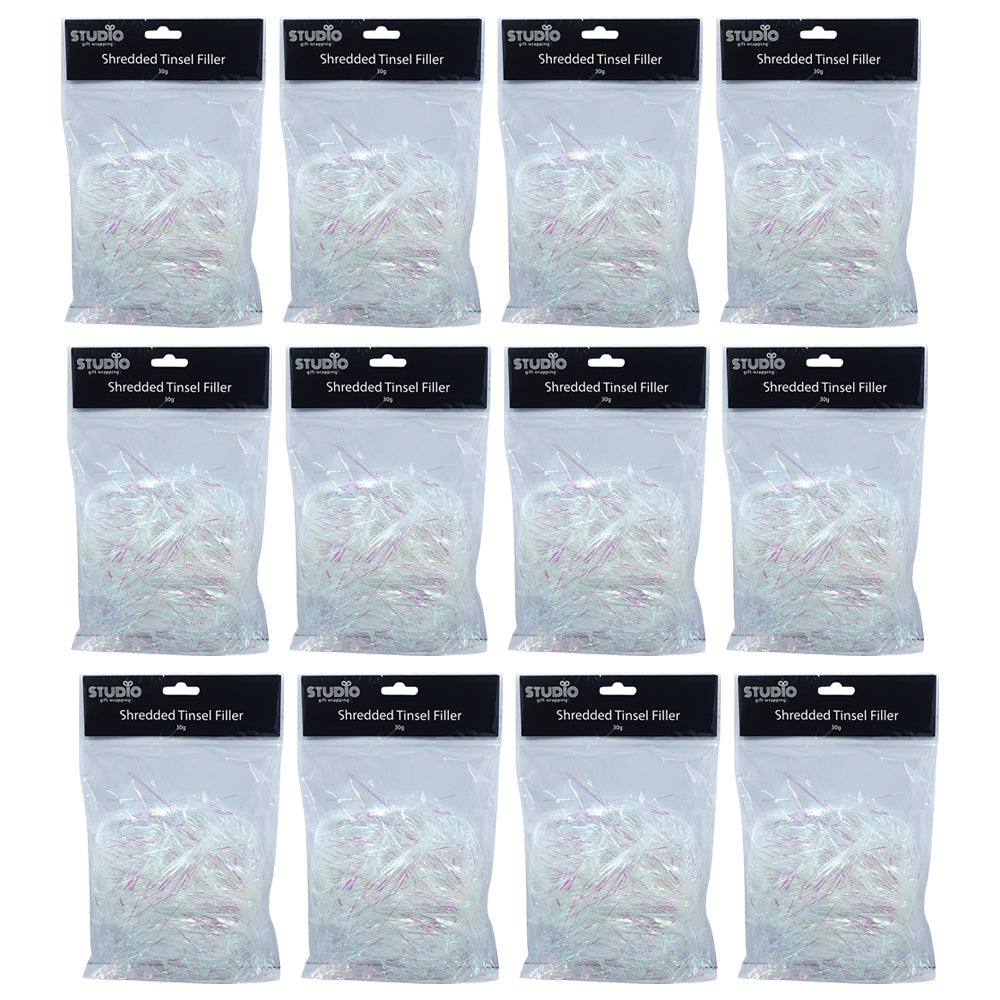 12PK Studio Gift Wrapping 30G Filler/Shredded Iridescent