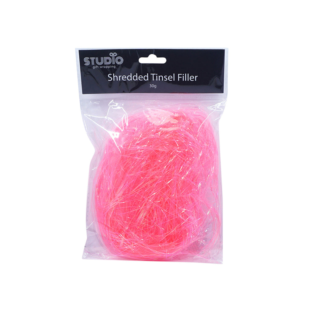 12PK Studio Gift Wrapping 30G Filler/Shred Tinsel Pink