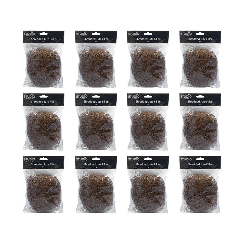 12PK Studio Gift Wrapping 30g Filler/Shredded Jute Brown