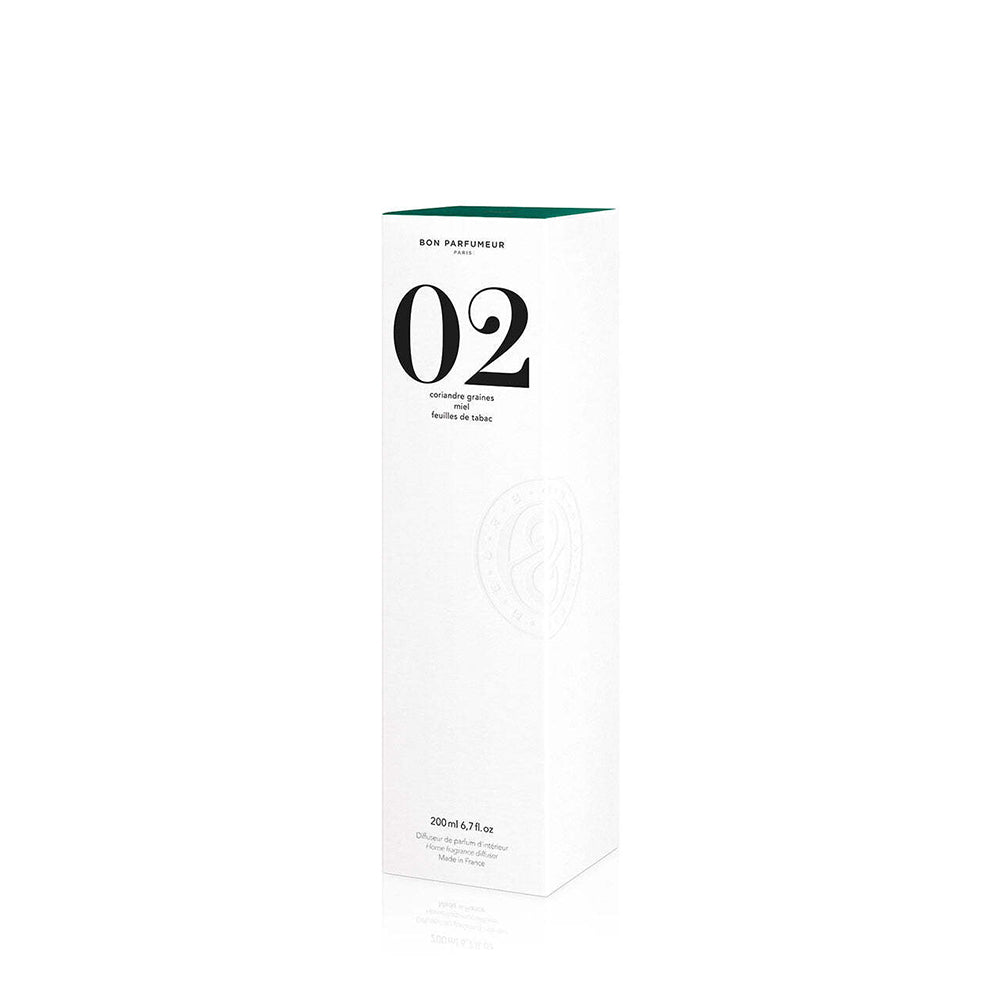 Bon Parfumeur 200ml Reed Diffuser 02 - Coriander, Honey & Tobacco Leaf
