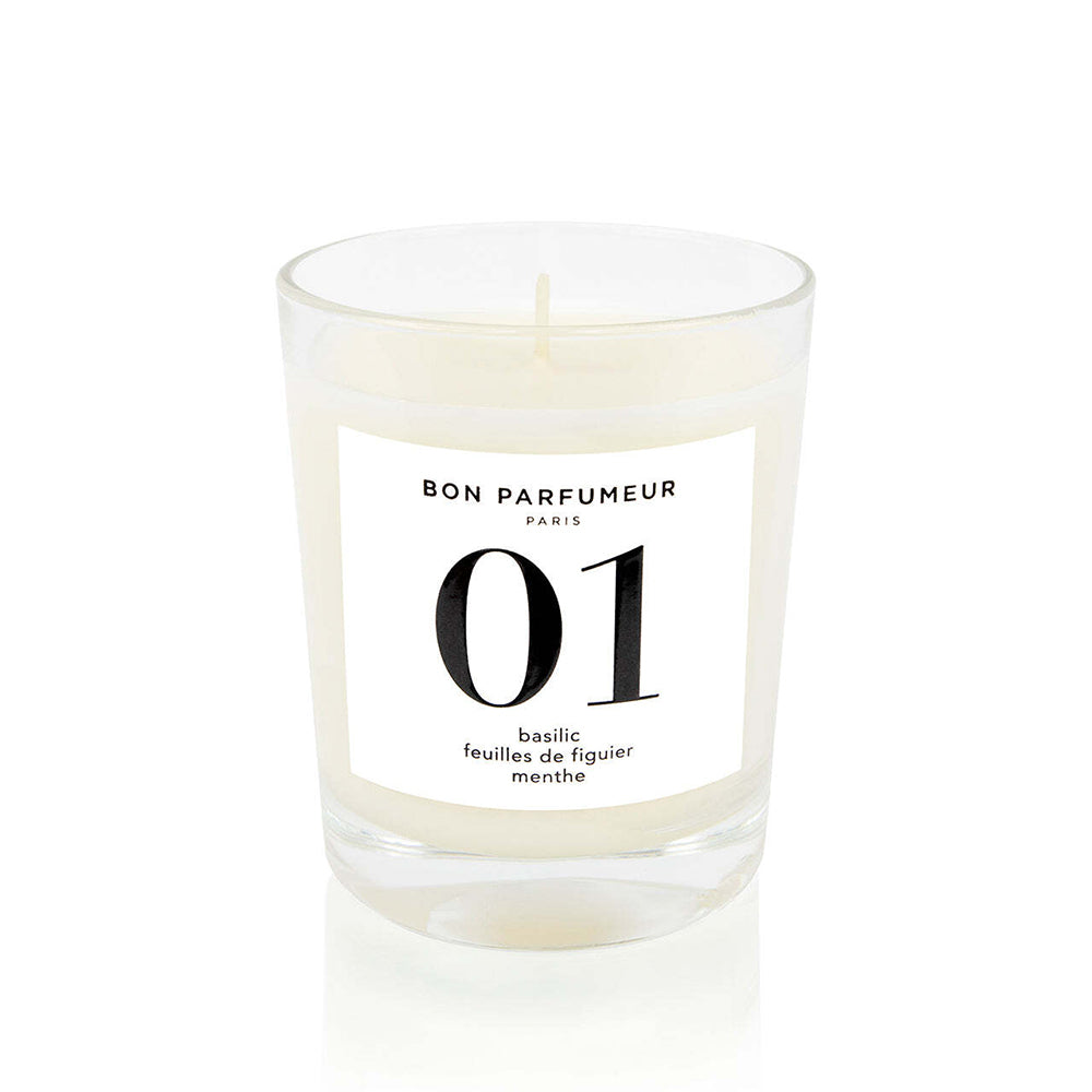 Bon Parfumeur 180g Candle 01 - Basil/Fig Leaves & Mint