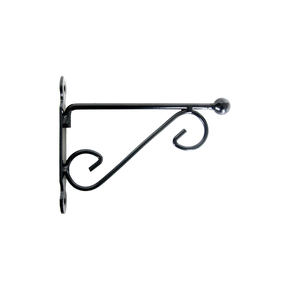 2PK Esschert Design Iron Hanging Basket Wall Hook Durable Cast Small Black