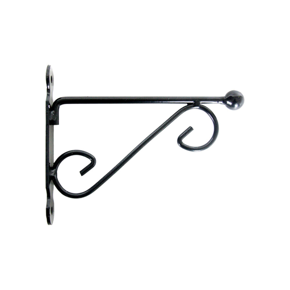 2PK Esschert Design Iron Hanging Basket Wall Hook Durable Cast Medium Black
