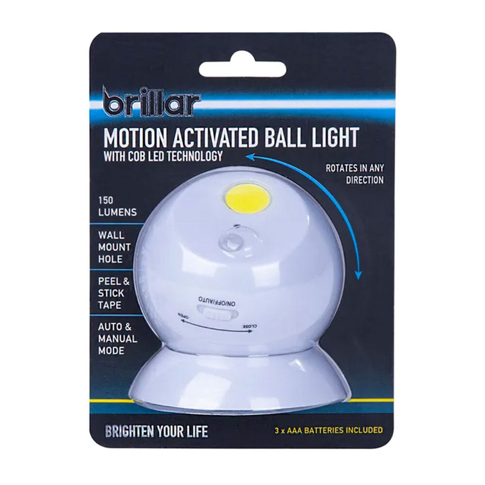 2PK Brillar Motion Activated Ball Light w/Cob LED Technology