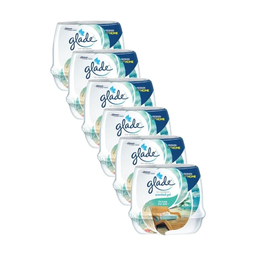 6PK Glade Cone Scented Gel Air Freshener Home Fragrance Ocean 180g