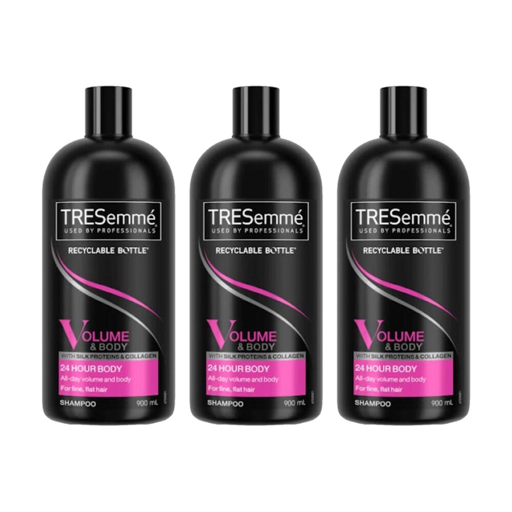 3PK TREsemme Long Lasting Volume Collagen Hair Shampoo 900ml
