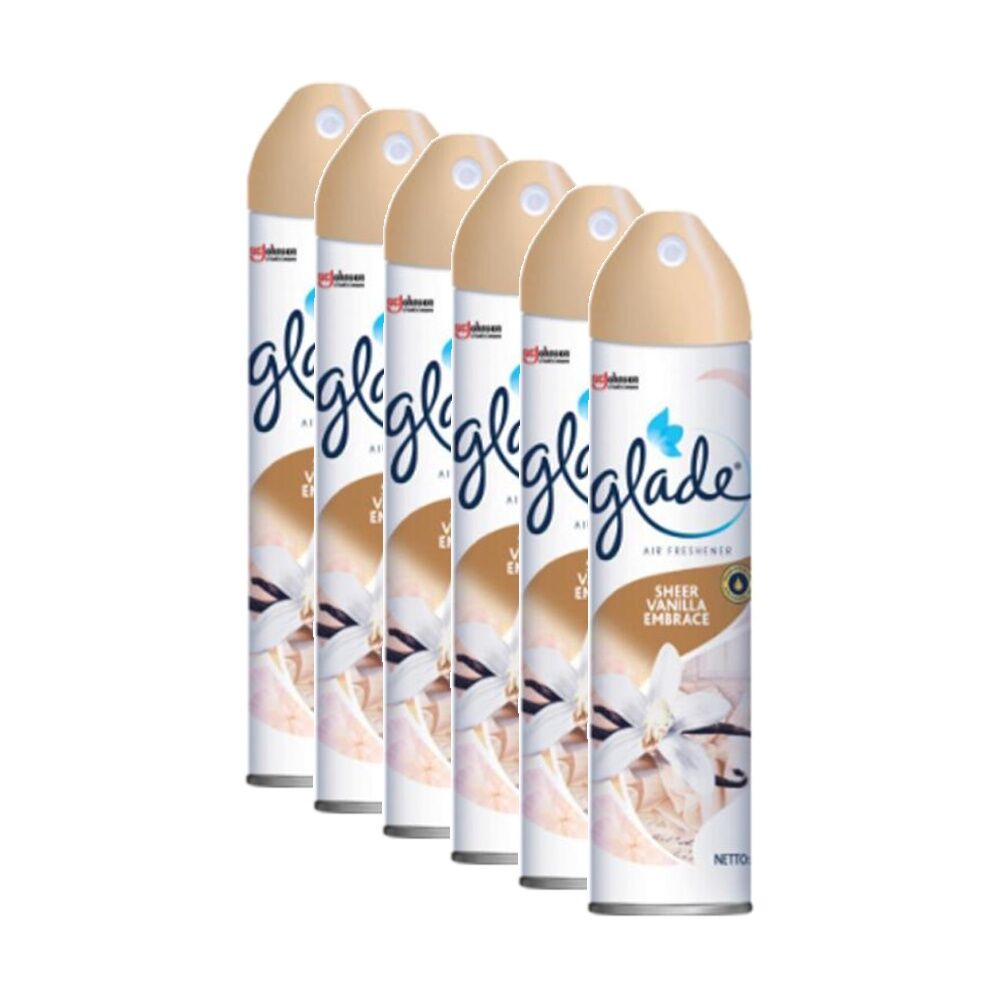 6PK Glade Fresh Air Freshener Scented Spray Miist Sheer Vanilla Embrace 225ml