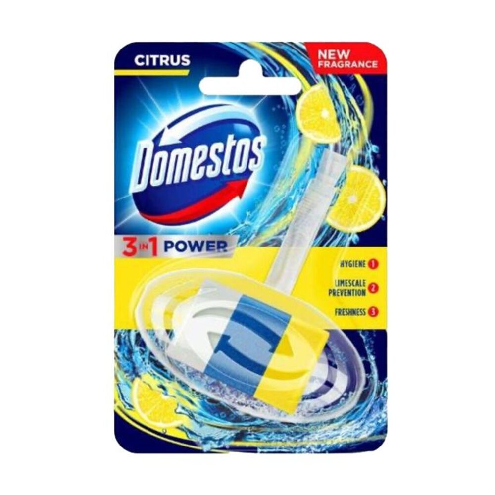 12PK Domestos T Block 3 In 1 Toilet Bowl Disinfectant Cleaner Citrus