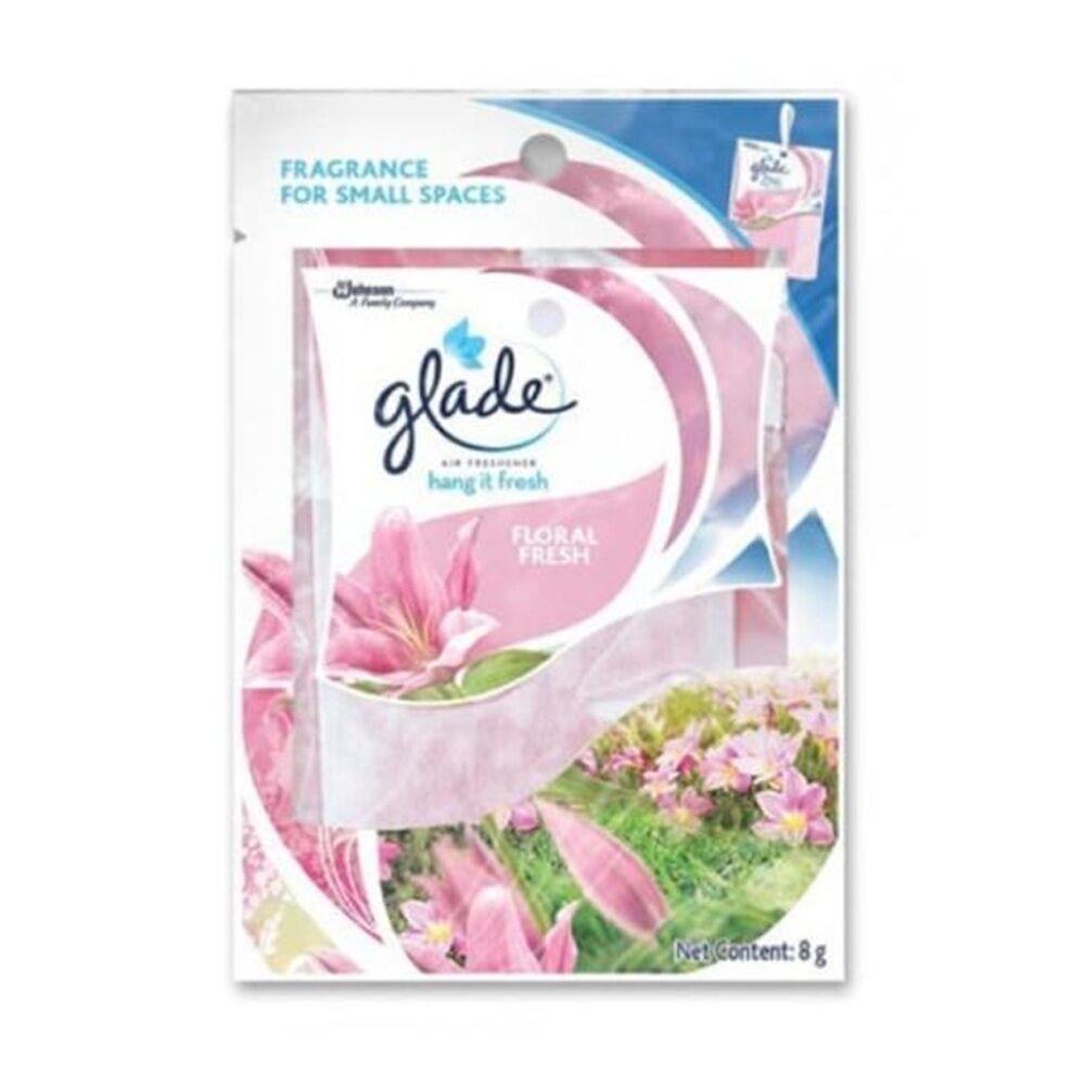 24PK Glade Hang It Air Freshener Scented Sachet Floral Fresh 8g