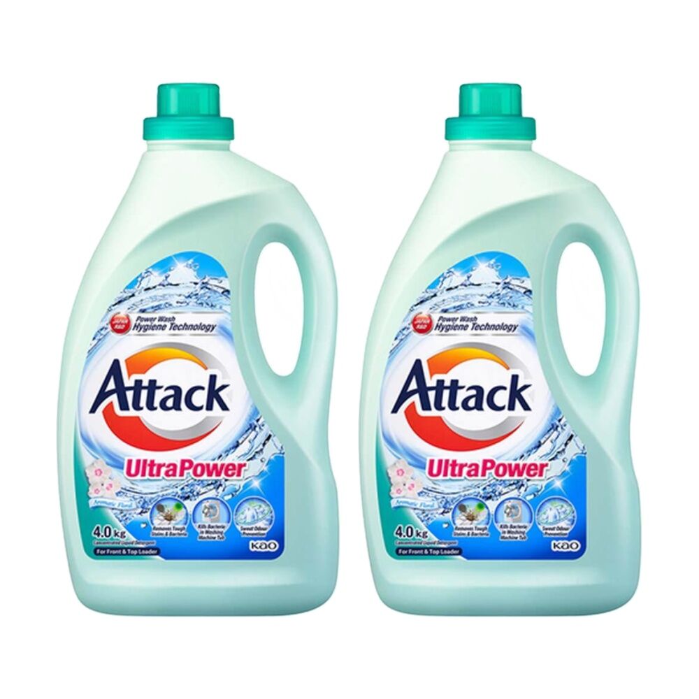 2PK Attack Liquid Washing Machine Cleaning Detergent Ultra Power 3.6kg