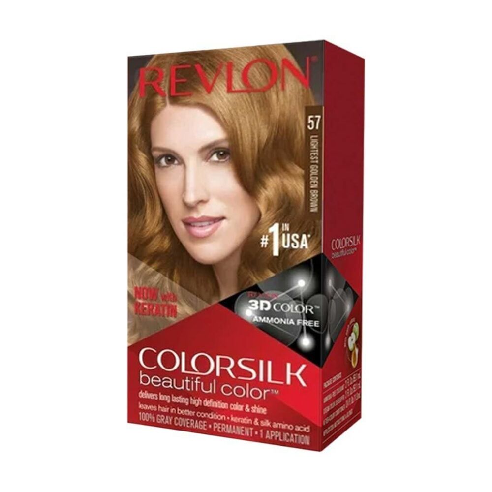 3PK Revlon Natural Long Lasting Colour Hair Dye 57 Golden Brown
