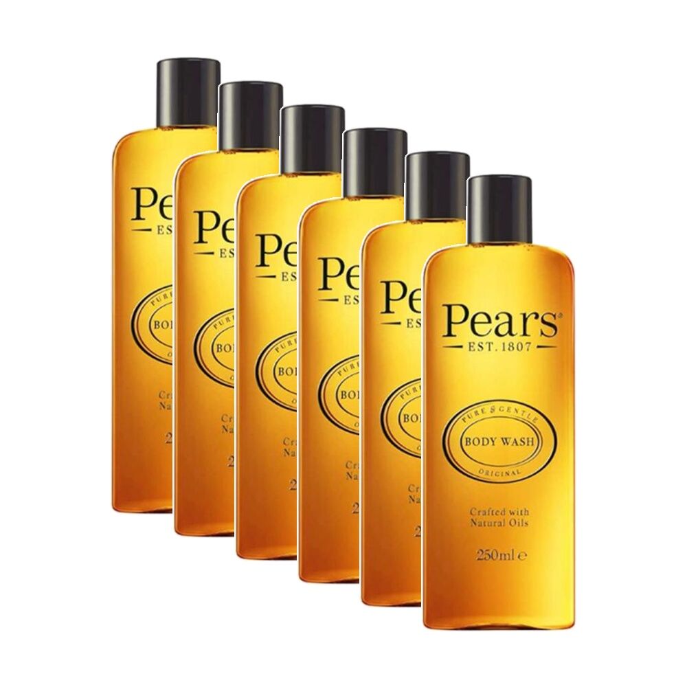6PK Pears Gentle Natural Oils Refreshing Scent Body Wash Original 250ml
