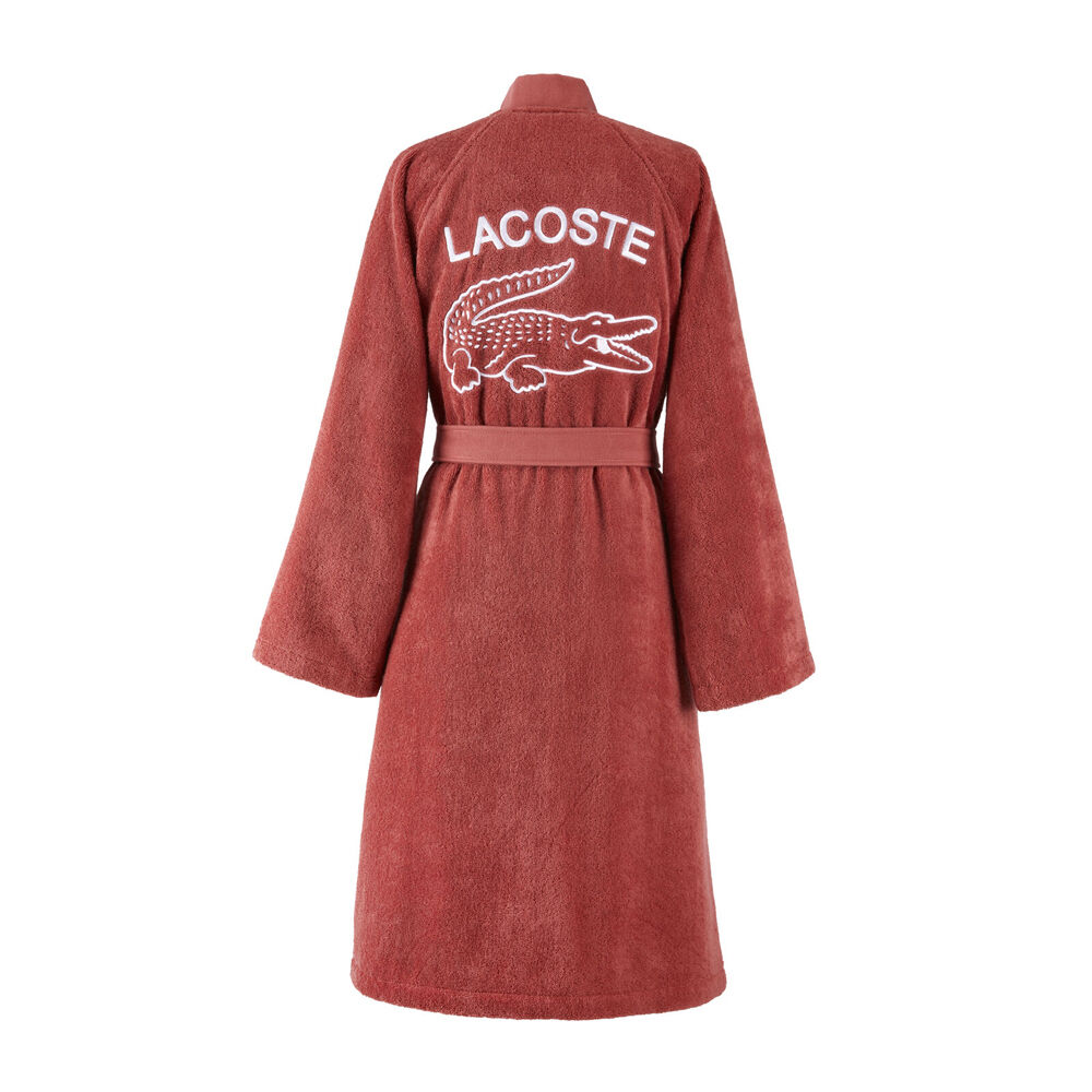 Lacoste LDEFILE 100% Organic Cotton Kimono Bath Robe Sierra