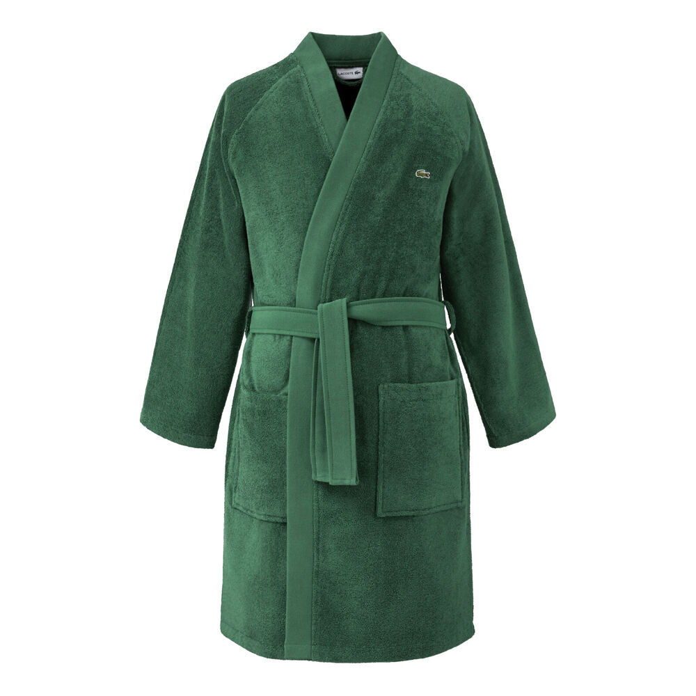 Lacoste LDEFILE 100% Organic Cotton Kimono Bath Robe Vert
