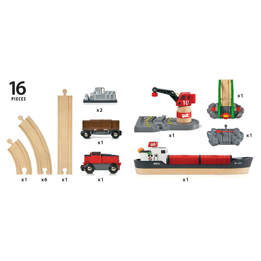 16pc Brio Cargo Harbour Set Kids/Childrens Play Toy 3y+