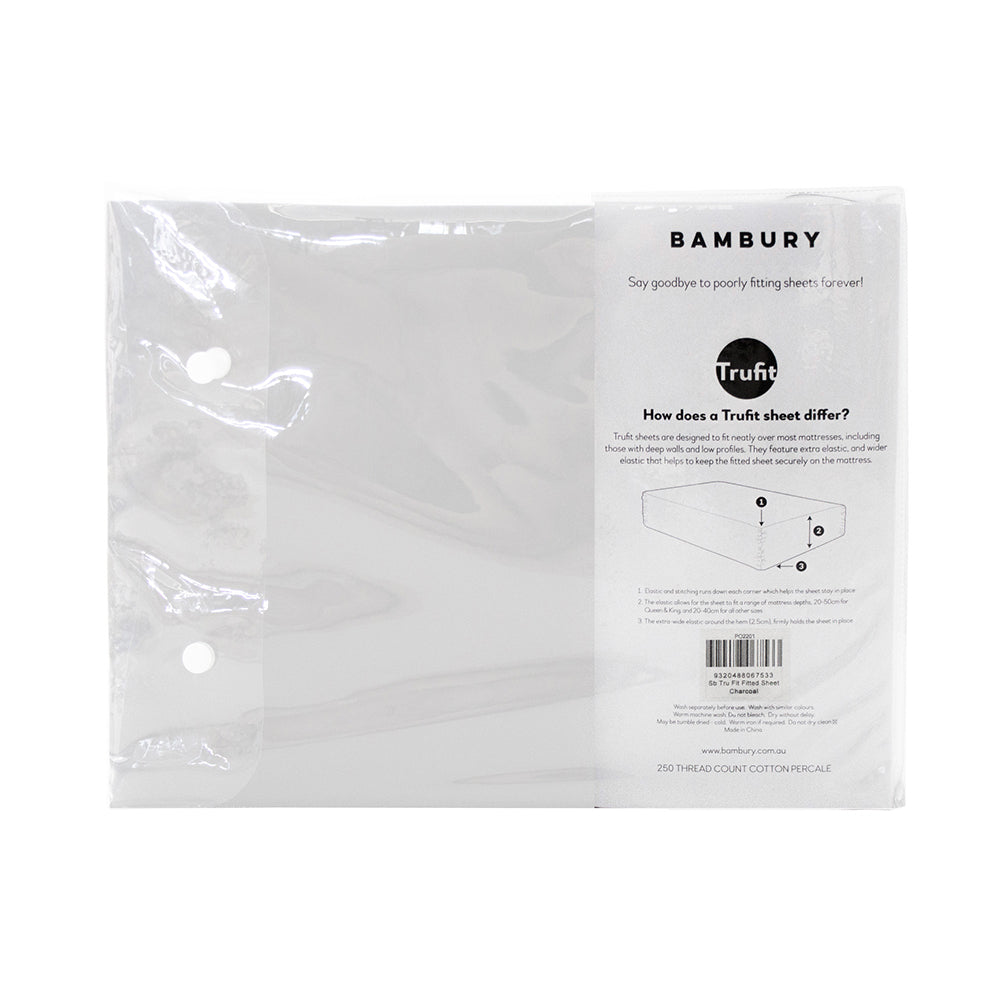 Bambury Size Double Bed Tru Fit Fitted Sheet White Home Bedding
