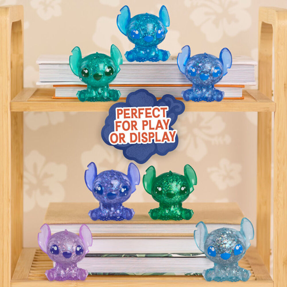 6PK Stitch Squish-A-Stitch Toy Glittery Blind Capsule Collectable Figure 3y+