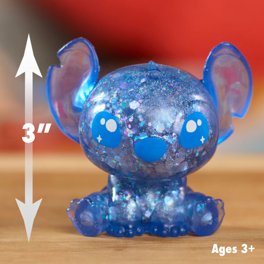 6PK Stitch Squish-A-Stitch Toy Glittery Blind Capsule Collectable Figure 3y+