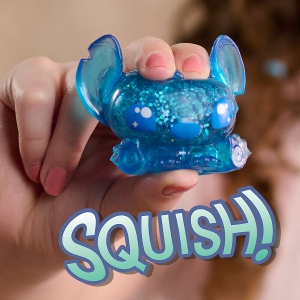 6PK Stitch Squish-A-Stitch Toy Glittery Blind Capsule Collectable Figure 3y+