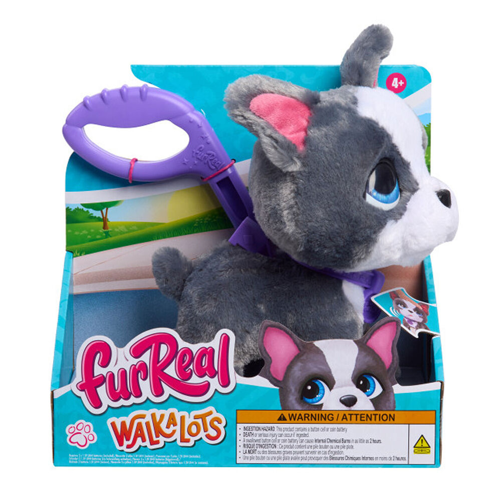 FurReal Walk-A-Lots Toy Interactive Walking Puppy French Bulldog Plush 4y+