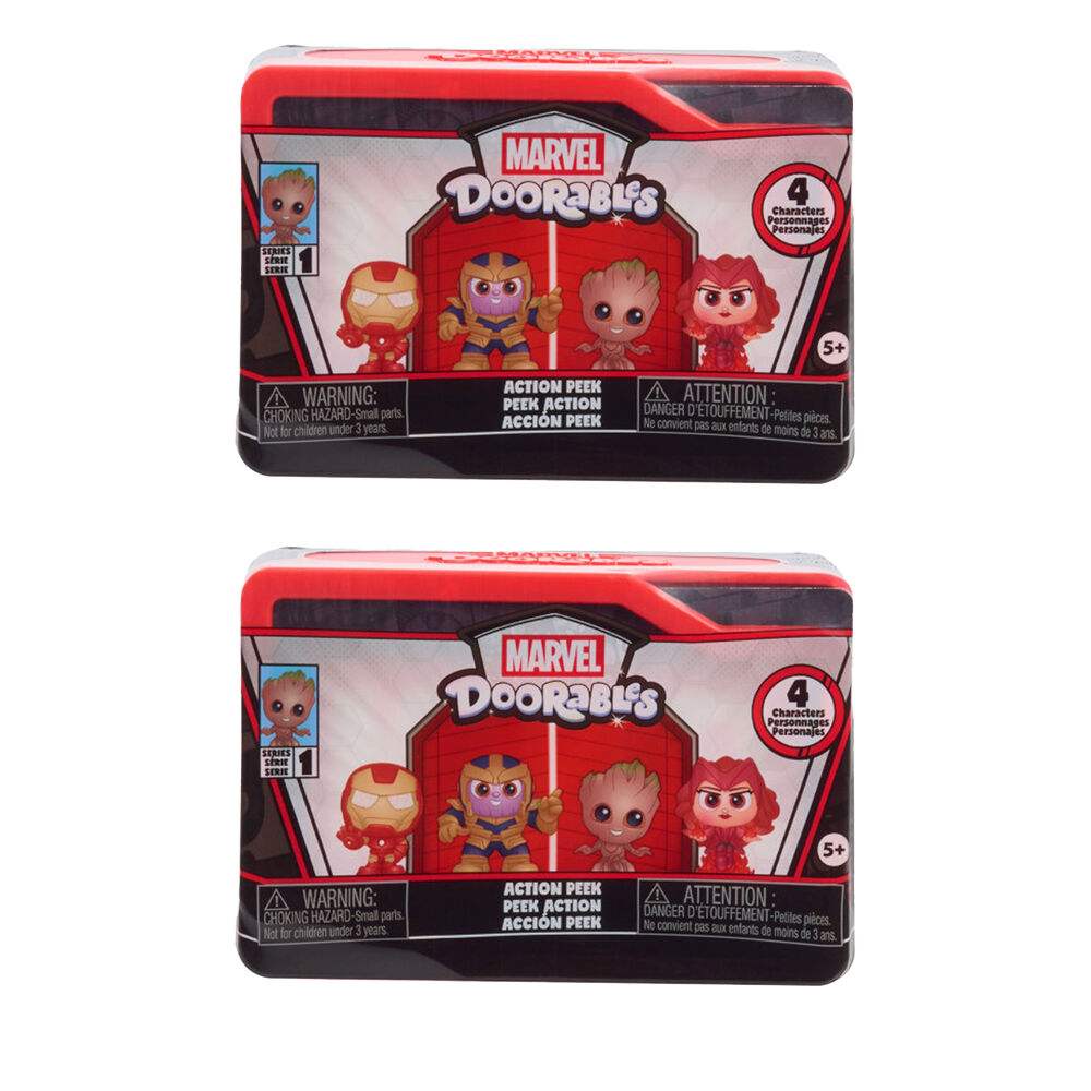 2x 4pc Doorables Marvel Collectable Figures Action Peek Surprise Capsules 5y+