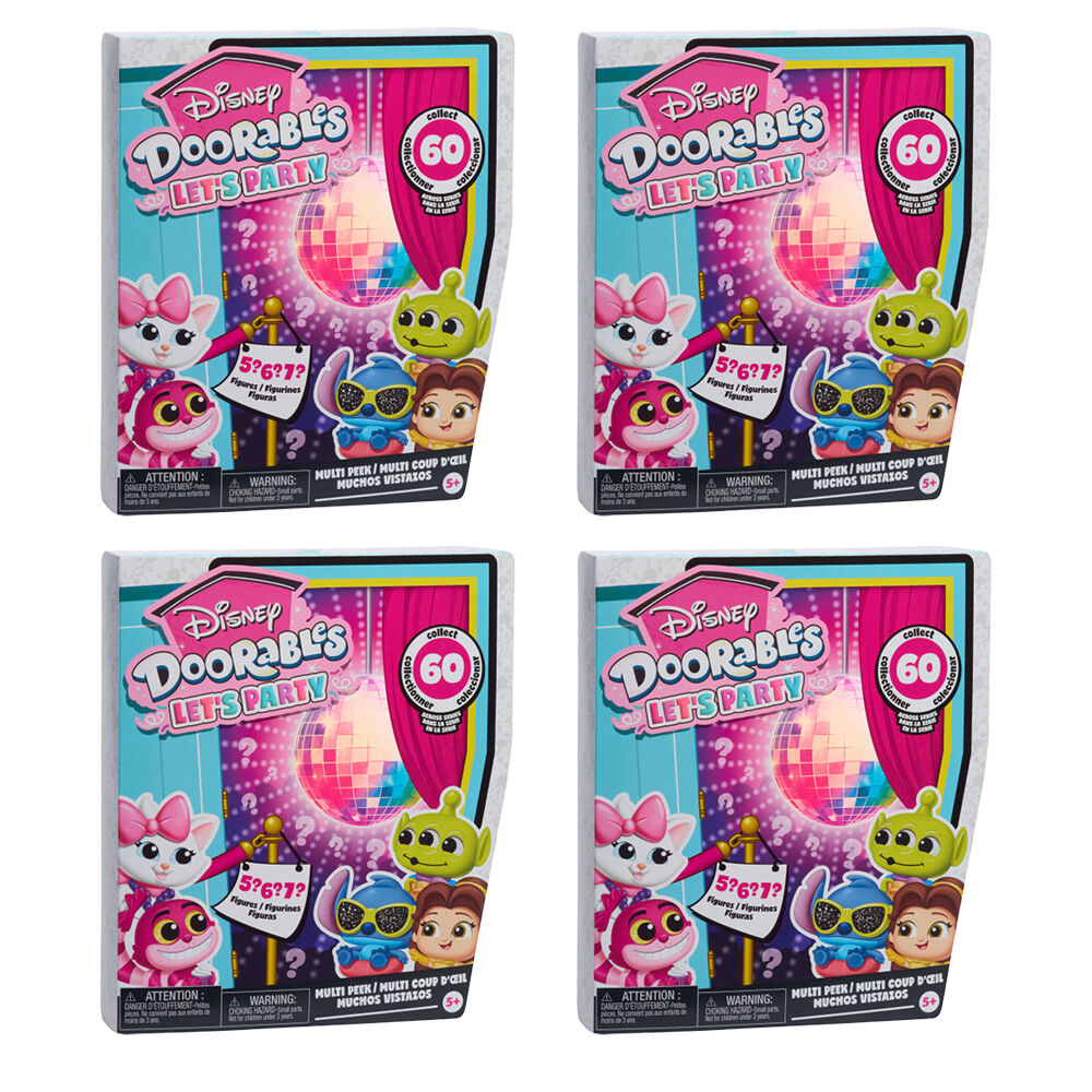 4PK Doorables Disney Multi Peek Blind Box Collectable Figures Pop Up Party Set 5y+