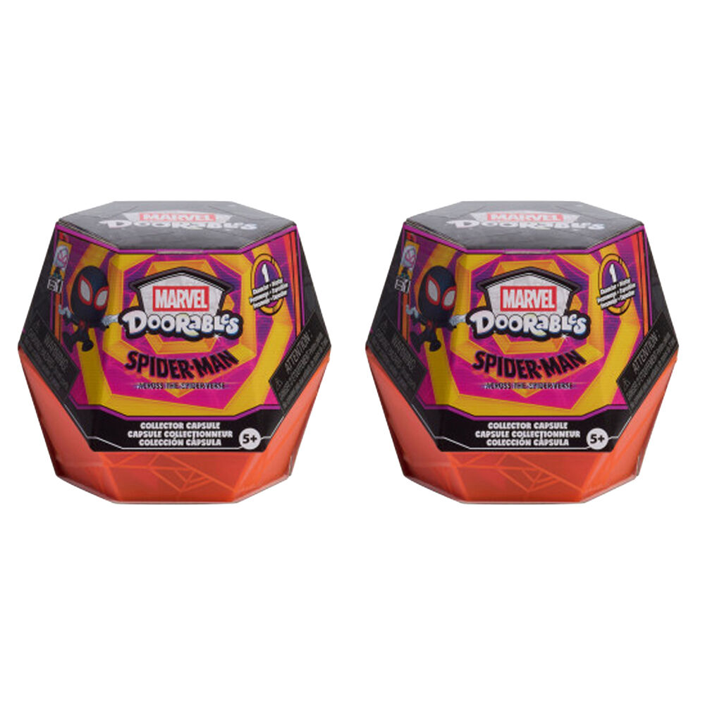 2PK Doorables Marvel Collectable Figures Spider-Verse Collector Capsule Display 5y+