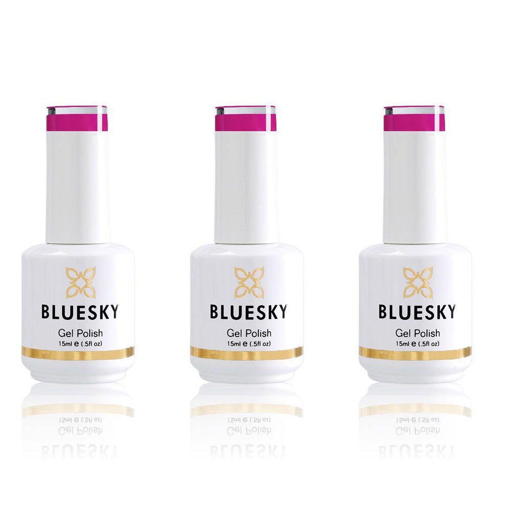 3PK Bluesky Neon11 Gothic Grape Gel Nail Polish Manicure Colour UV LED Lacquer 15ml
