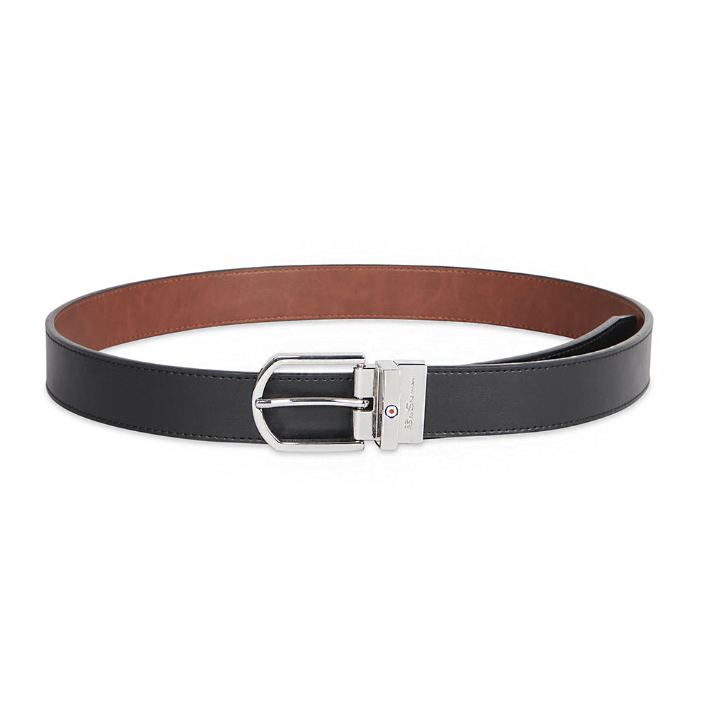 Ben Sherman Men's Reversible Pin Buckle Belt M/34-36" Black/Tan