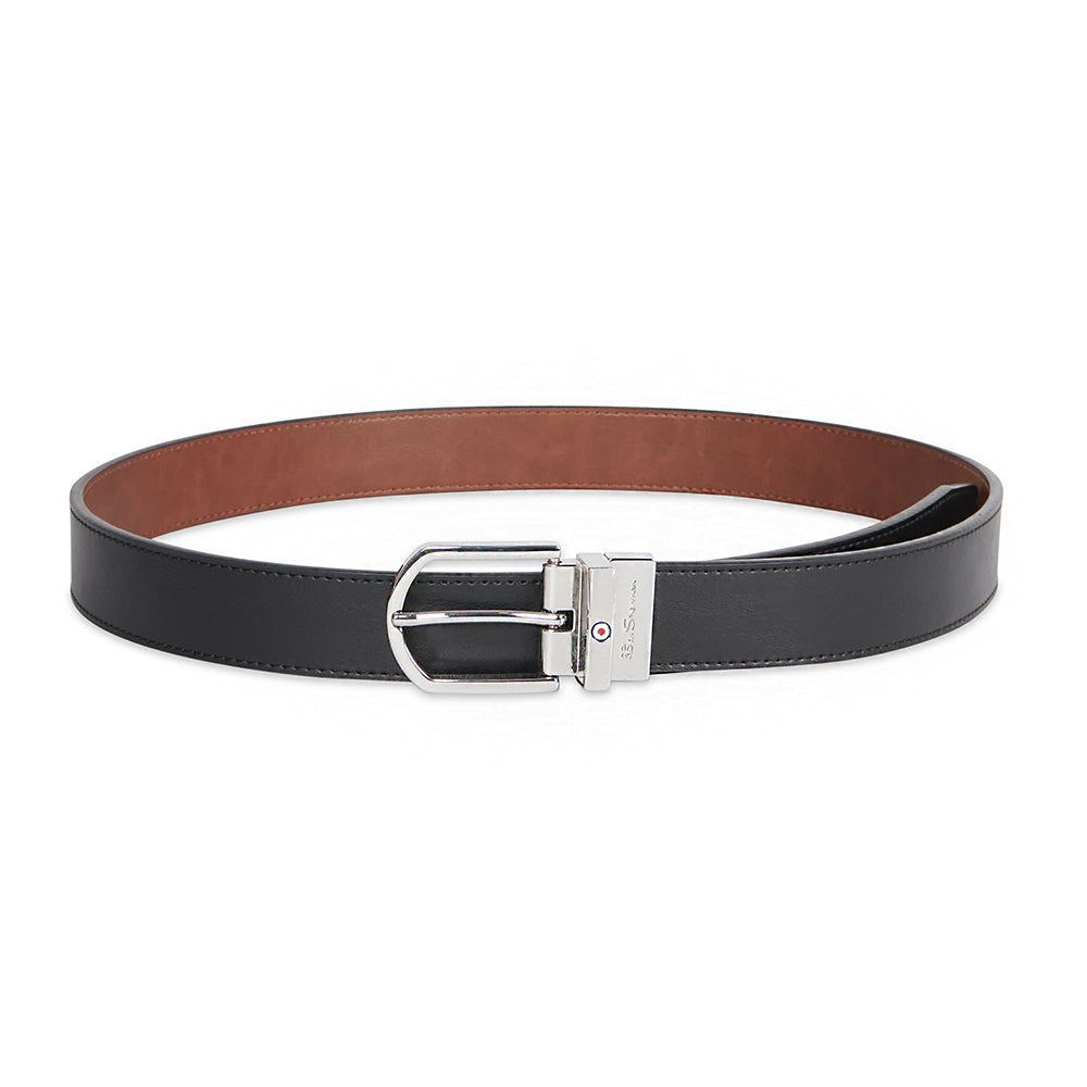 Ben Sherman Men's Reversible Pin Buckle Belt S/30-32" Black/Tan